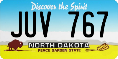 ND license plate JUV767