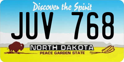 ND license plate JUV768