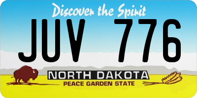 ND license plate JUV776