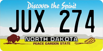 ND license plate JUX274