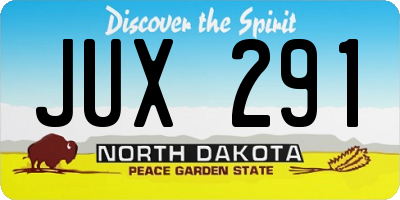 ND license plate JUX291