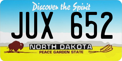 ND license plate JUX652