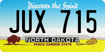 ND license plate JUX715
