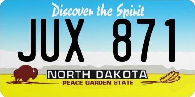 ND license plate JUX871