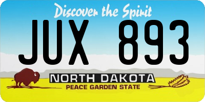 ND license plate JUX893