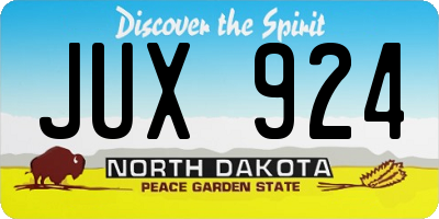 ND license plate JUX924
