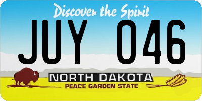 ND license plate JUY046