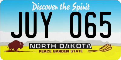 ND license plate JUY065