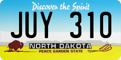 ND license plate JUY310