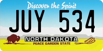 ND license plate JUY534