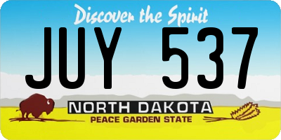 ND license plate JUY537