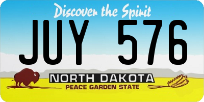 ND license plate JUY576