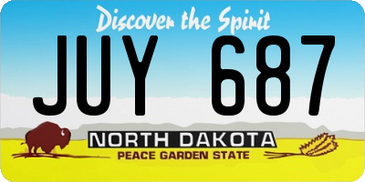 ND license plate JUY687