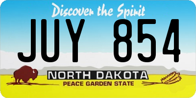 ND license plate JUY854