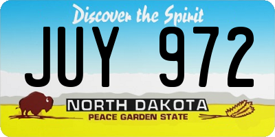 ND license plate JUY972