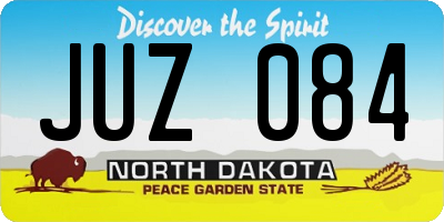 ND license plate JUZ084