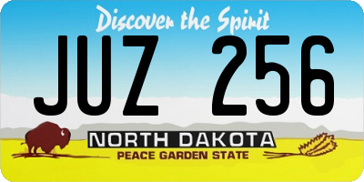 ND license plate JUZ256