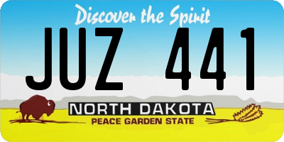 ND license plate JUZ441