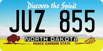 ND license plate JUZ855
