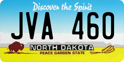 ND license plate JVA460