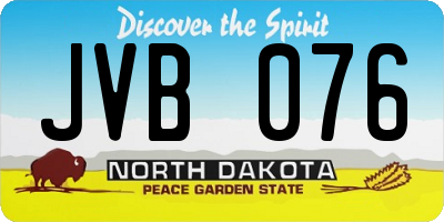 ND license plate JVB076
