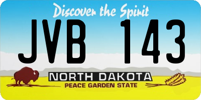 ND license plate JVB143
