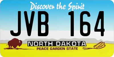 ND license plate JVB164