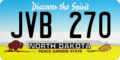 ND license plate JVB270