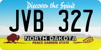 ND license plate JVB327
