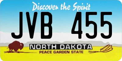 ND license plate JVB455