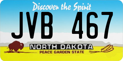 ND license plate JVB467