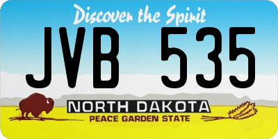 ND license plate JVB535