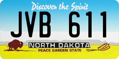ND license plate JVB611