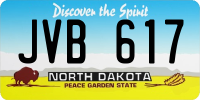 ND license plate JVB617