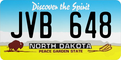 ND license plate JVB648