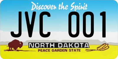 ND license plate JVC001