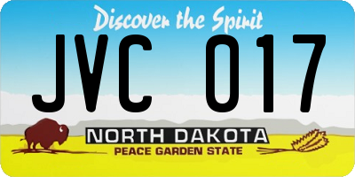 ND license plate JVC017
