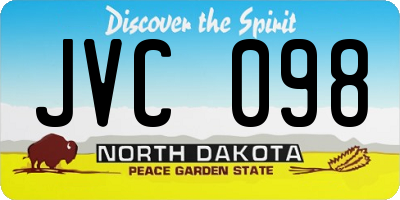 ND license plate JVC098