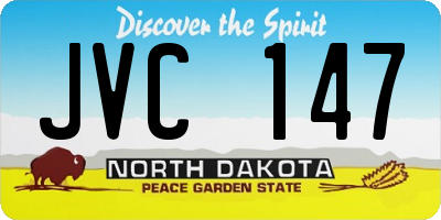 ND license plate JVC147
