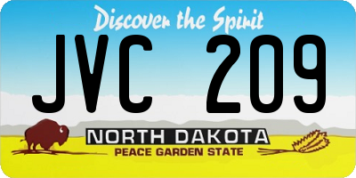 ND license plate JVC209