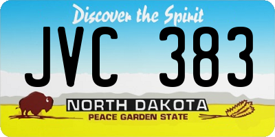 ND license plate JVC383