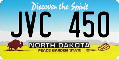 ND license plate JVC450