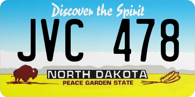 ND license plate JVC478