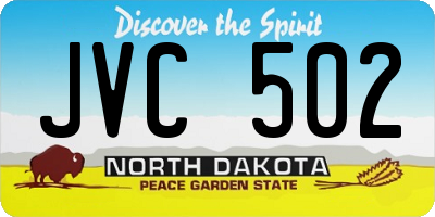 ND license plate JVC502