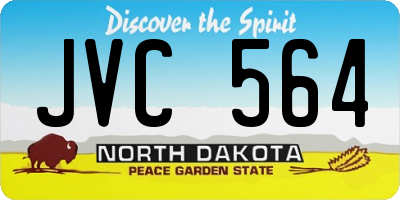 ND license plate JVC564