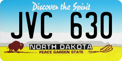 ND license plate JVC630
