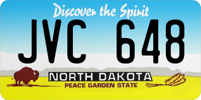 ND license plate JVC648
