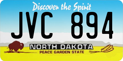ND license plate JVC894