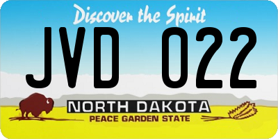 ND license plate JVD022