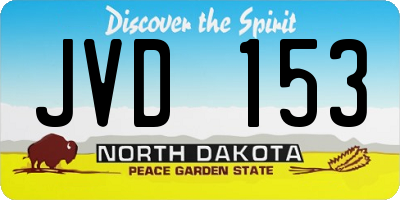 ND license plate JVD153